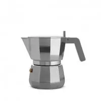 Alessi DC06/3, Alessi Moka, Mokka-Kanne, 0,15 l, Grau, Aluminium, 3 Tassen, 90 mm