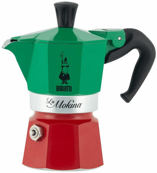 Bialetti Espressokocher Moka Express Italia (Füllmenge/ Durchmesser / Höhe: 1 Tasse/ 5,5 cm (Mokina))