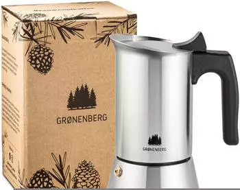 Groenenberg Induktions-Espressokocher Edelstahl 200ml Tassen