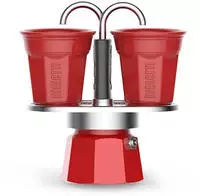Bialetti 0007303/MR, Bialetti MINI EXPRESS Set rot