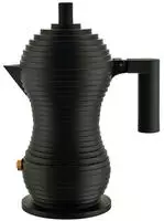Alessi MDL02/3 BB, Alessi - Pulcina Espressokocher, 15 cl, schwarz Aluminiumguss;