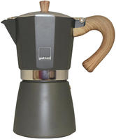gnali & zani Espressokocher "Venezia" Aluminium mit Softtouch-Griff in Holzoptik,