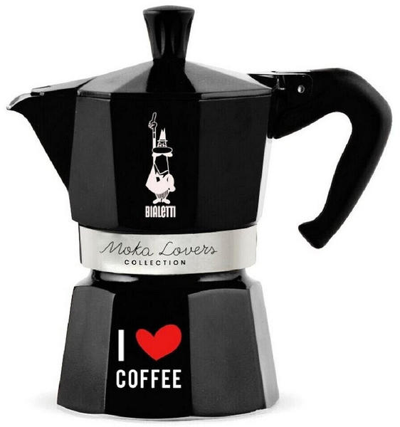 Bialetti Moka Express I love coffee black 3 cups
