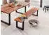 Home Affaire Sitzbank Manhattan mit Baumkantenoptik und Gestell U-Form aus schwarzem Metall natur 200 cm x 45 cm x 38 cm