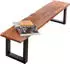 Home Affaire Sitzbank Manhattan mit Baumkantenoptik und Gestell U-Form aus schwarzem Metall natur 200 cm x 45 cm x 38 cm