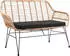 SalesFever Sitzbank RattanOptik natur Metallgestell schwarz Rattanoptik mit Sitzkissen von - Bank