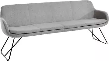Musterring Essbank Tavia Schlittengestell in drei Ausf&uuml;hrungen Breite 180 200 oder 220 cm silver schwarz silver 220 cm x 87 cm x 66 cm