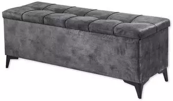 ED EXCITING DESIGN Modante Bettbank Anthrazit Textil 2-Sitzer 139x58x50 cm Truhe im Sitz Wohnzimmer Hocker Sitzhocker