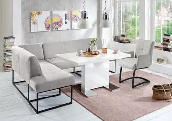 exxpo Eckbank Affogato bequem und elegant hochwertige Detailverarbeitung Frei im Raum stellbar grau grau