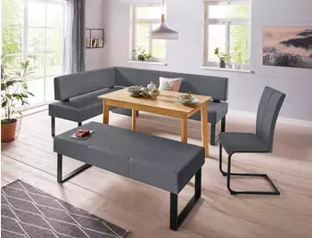 Home Affaire Sitzbank Oliver 140x50x62 cm Strukturstoff grau/dunkelgrau/fantasy 8201 (89685460-0)