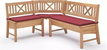 58 auf'm Kessel Eckbank Deborah 135x224x87 cm massiv Buche lackiert/Weinrot (12147-135224) rot