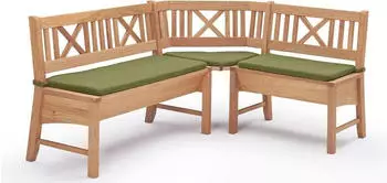 58 auf'm Kessel Eckbank Deborah 177x135x87 cm massiv Buche lackiert/Grün (12147-177135) grün