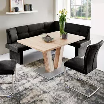 Niehoff Eckbank Lisa 202x152x87cm anthrazit/silber