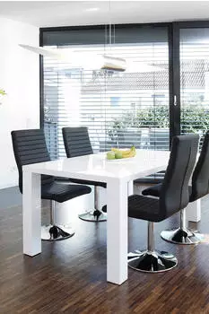 SalesFever Essgruppe, (Set, 5-tlg), bestehend aus 4 Drehst&uuml;hlen und einem 180 cm breitem Tisch( Schwarz)