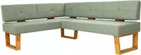 OTTO home Eckbank "Ponza Polsterbank, Esszimmerbank" mit Massivholzgestell,