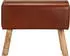 vidaXL Sitzbank Turnbock-Design 58cm Braun Echtleder Mango Massivholz
