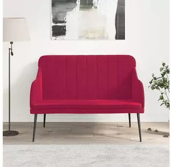 vidaXL Sitzbank Weinrot 110x76x80 cm Samt