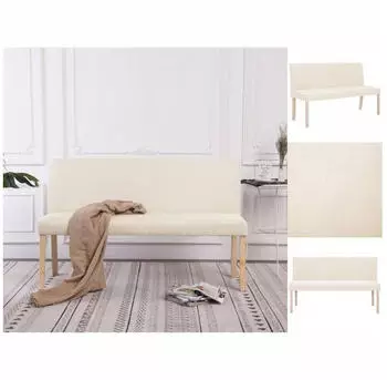 vidaXL Sitzbank 139,5 cm Cremewei&szlig; Polyester