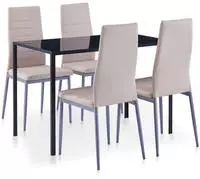 vidaXL 5-tlg. Essgruppe Cappuccino-Braun