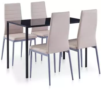 vidaXL 5-tlg. Essgruppe Cappuccino-Braun (281701)