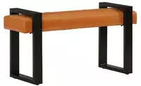 vidaXL Sitzbank Schwarz und Braun 110 cm Echtes Ziegenleder
