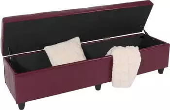 Mendler Sitztruhe Kriens XXL Kunstleder 180x45x45cm rot