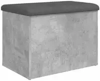 vidaXL Sitzbank mit Stauraum Betongrau 62x42x45 cm Holzwerkstoff