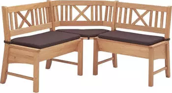 58 auf'm Kessel Eckbank Deborah 135x135x87 cm massiv Buche lackiert (12147-135135) Dunkelbraun