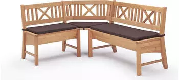58 auf'm Kessel Eckbank Deborah 177x204x87 cm massiv Buche lackiert/Dunkelbraun (12147-177204) braun