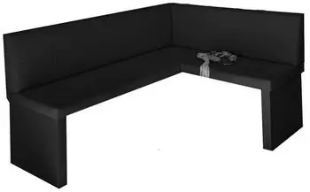 Fun Möbel Eckbank/Küchenbank 196x142 cm -ROBIN XL L -Kunstleder Schwarz