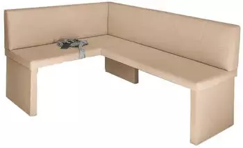 Fun Möbel Eckbank/Küchenbank 168x128 cm -ROBIN R -Kunstleder Creme