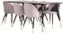 ebuy24 Dipp 180x90 cm BLBR Esstisch schwarz + 6 Velvet Stühle Velour pink/schwarz Messing (60-GR815)