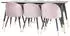 ebuy24 Dipp 180x90 cm BLBR Esstisch schwarz + 6 Velvet Stühle Velour pink/schwarz Messing (60-GR815)
