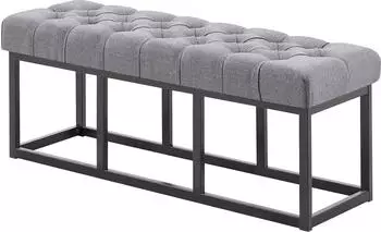 CLP Sitzbank Amun 120 cm Schwarz Gestell - Stoff taupe - 1519882124