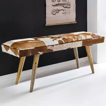 Finebuy Sitzbank Ziegenfell 120cm FB45552