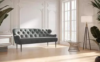 Cavadore 3-Sitzer K&uuml;chensofa Amba 193x97x87 cm Mikrofaser Grau