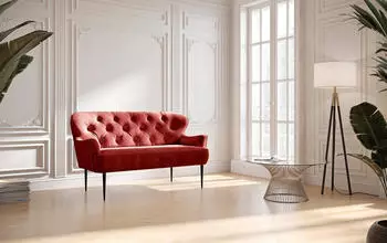 Cavadore 2-Sitzer K&uuml;chensofa Amba 153x97x87 cm Mikrofaser Rot