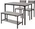 ML-Design ML-Design Essgruppe für 4 Personen, Eiche-Grau, Esstisch Set mit 2 Stühlen 1 Bank