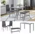 VICCO 4-teiliges Esstisch-Set Grand 120 x 70 cm Grau