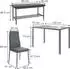 VICCO 4-teiliges Esstisch-Set Grand 120 x 70 cm Grau
