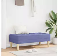 vidaXL Bank mit Kissen Jeans blau 113 x 57 x 39 cm Stoff