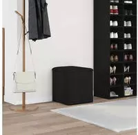 vidaXL Sitzbank mit Stauraum Schwarz Eichen-Optik 42 x 42 x 45 cm