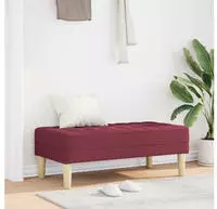 vidaXL Bank mit Kissen Weinrot 113 x 57 x 39 cm Stoff