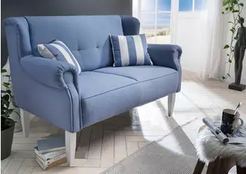 Home Affaire K&uuml;chensofa Moro inkl. 2 Stk. Zierkissen gestreift verschiedenen Stoffe und Farben blau 170 cm x 99 cm x 73 cm