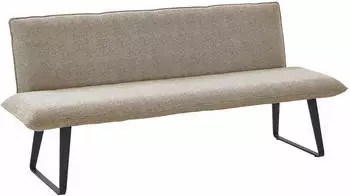 Niehoff Polsterbank Solo mit Micro-Federkern Boucl&eacute; Gestell Kufe verschiedene Ma&szlig;e Sh 49cm taupe 200 cm x 89 cm x 67 cm
