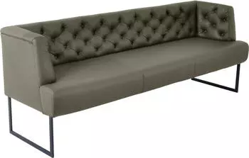 K+W Komfort & Wohnen Polsterbank Creso im modernen Chesterfield-Look mit schwarzen Kufenf&uuml;&szlig;en zypresse 202 cm x 83 cm x 67 cm