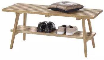 MCA Furniture Robas Lund Garderobensitzbank Eiche Massivholz Belastbarkeit 110 kg BxHxT 100x45x35 cm