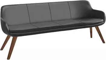 Musterring Essbank Tavia Stativgestell Wildnussbaum massiv ge&ouml;lt Breite 180 200 oder 220 cm dunkelgrau dunkelgrau 220 cm x 87 cm x 66 cm