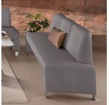exxpo Polsterbank Intenso Sitzbank Breite 182 cm wahlweise in Leder oder Textil hohe Bodenfreiheit frei im Raum stellbar hoher Sitzkomfort grau