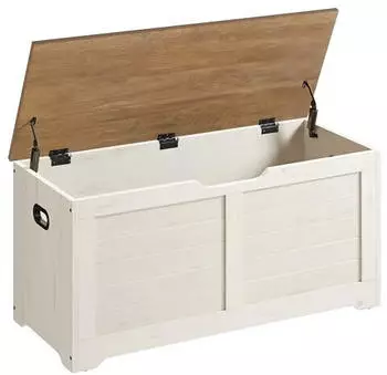 Vasagle Schuhbank mit Stauraum, 2 Sicherheitsscharniere, Landhausstil, 40x100x46cm (LSB061WJ01)